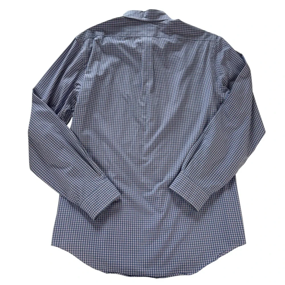 Ralph‎ Lauren Mens Custom Fit Gingham Button Down Shirt Blue Pink Size M